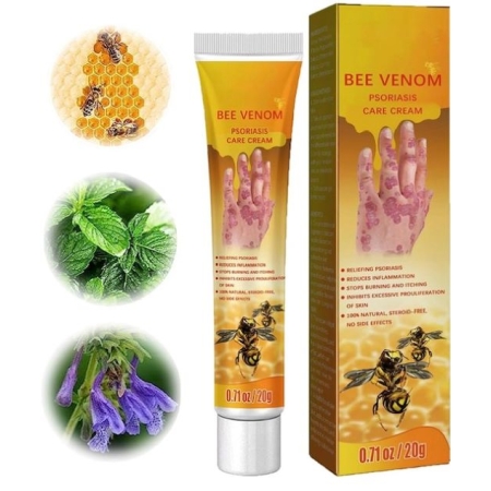 PROFESJONALNY krem do leczenia na ŁUSZCZYCĘ swędzenie z JADEM PSZCZELIM 20g